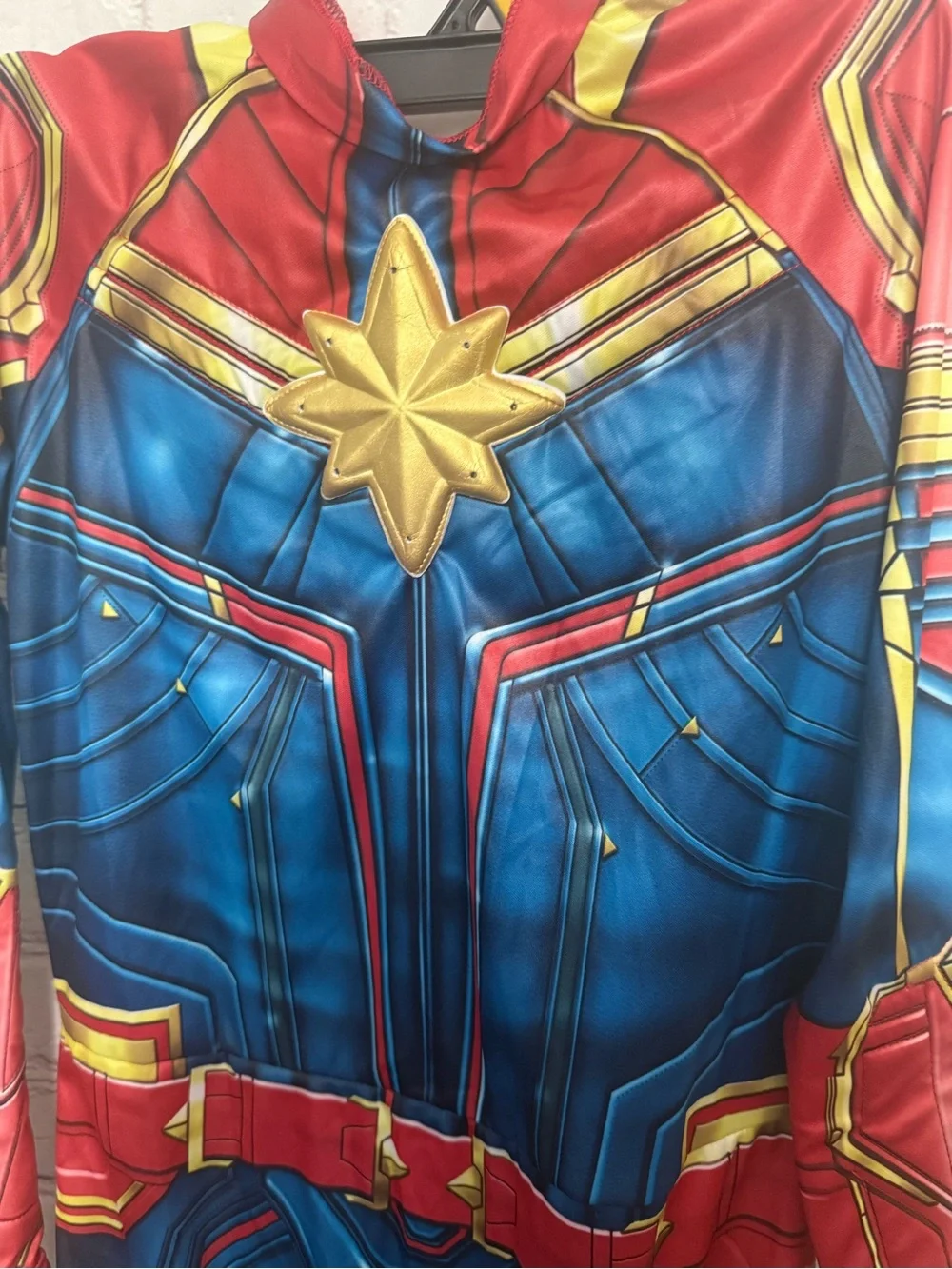Marvel Captain Marvel Kids Hero Jumpsuit in Red & Blue girls medium Halloween